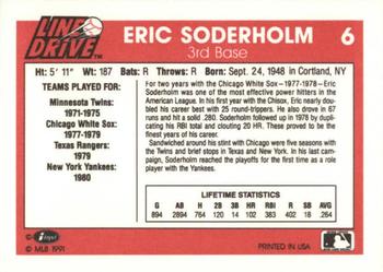 1991 Line Drive #6 Eric Soderholm Back