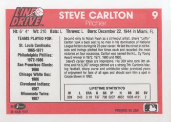1991 Line Drive #9 Steve Carlton Back