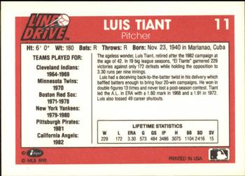 1991 Line Drive #11 Luis Tiant Back