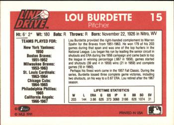 1991 Line Drive #15 Lew Burdette Back