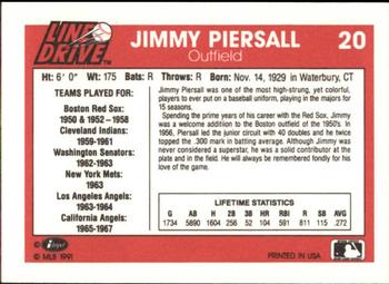 1991 Line Drive #20 Jimmy Piersall Back