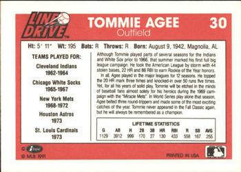 1991 Line Drive #30 Tommie Agee Back
