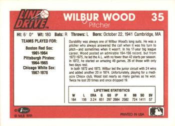 1991 Line Drive #35 Wilbur Wood Back