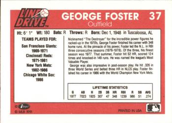 1991 Line Drive #37 George Foster Back