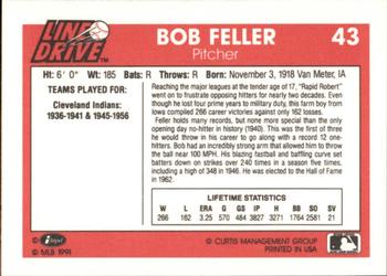 1991 Line Drive #43 Bob Feller Back