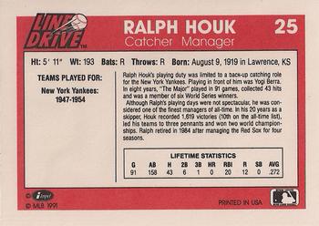 1991 Line Drive #25 Ralph Houk Back