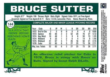 2011 Topps - 60 Years of Topps Original Back #144 Bruce Sutter Back