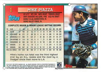 2011 Topps - 60 Years of Topps Original Back #1 Mike Piazza Back