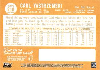 2011 Topps - 60 Years of Topps Original Back #210 Carl Yastrzemski Back