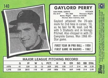 2011 Topps - 60 Years of Topps Original Back #140 Gaylord Perry Back