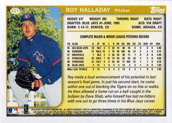 2011 Topps - 60 Years of Topps Original Back #331 Roy Halladay Back