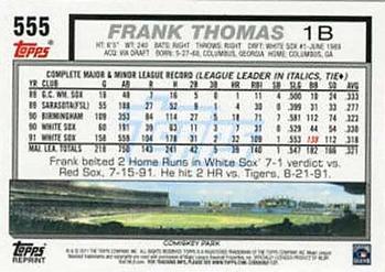 2011 Topps - 60 Years of Topps Original Back #555 Frank Thomas Back