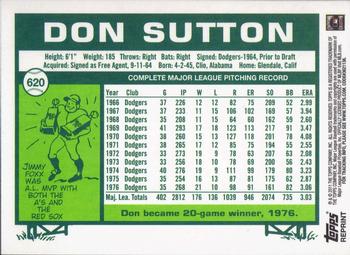 2011 Topps - 60 Years of Topps Original Back #620 Don Sutton Back