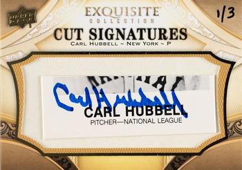 2011 SP Legendary Cuts - Exquisite Cut Signatures #E13 Carl Hubbell Front