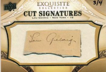 2011 SP Legendary Cuts - Exquisite Cut Signatures #E67 Lou Gehrig Front