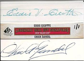 2011 SP Legendary Cuts - Legendary Dual Cut Signatures #CHI19-CG Eddie Cicotte / Chick Gandil Front
