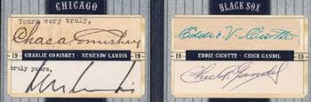 2011 SP Legendary Cuts - Legendary Quad Cut Signatures #CCGL Eddie Cicotte / Charles Comiskey / Chick Gandil / Kenesaw Landis Front