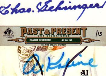 2011 SP Legendary Cuts - Past & Present Cut Signatures #DET-GEK Charlie Gehringer / Al Kaline Front