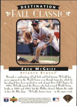 1995 SP Championship - Destination Fall Classic #8 Fred McGriff Back