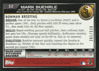 2010 Bowman - Blue #32 Mark Buehrle Back