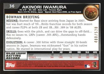 2010 Bowman - Blue #36 Akinori Iwamura Back