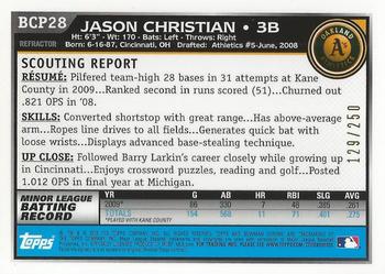 2010 Bowman - Chrome Prospects Blue Refractors #BCP28 Jason Christian Back