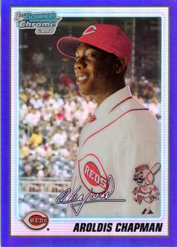 2010 Bowman - Chrome Prospects Purple Refractors #BCP10 Aroldis Chapman Front