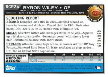 2010 Bowman - Chrome Prospects Purple Refractors #BCP24 Byron Wiley Back