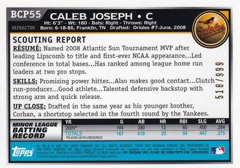 2010 Bowman - Chrome Prospects Purple Refractors #BCP55 Caleb Joseph Back