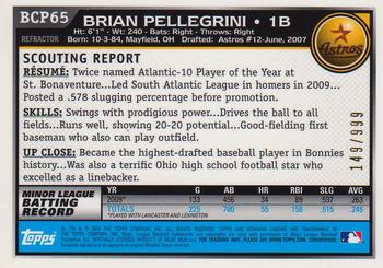 2010 Bowman - Chrome Prospects Purple Refractors #BCP65 Brian Pellegrini Back