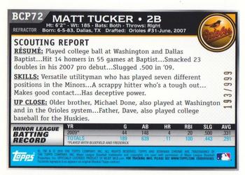 2010 Bowman - Chrome Prospects Purple Refractors #BCP72 Matt Tucker Back