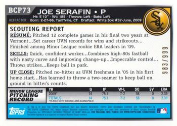 2010 Bowman - Chrome Prospects Purple Refractors #BCP73 Joe Serafin Back