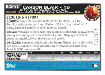 2010 Bowman - Chrome Prospects Refractors #BCP41 Carson Blair Back