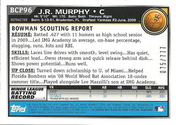2010 Bowman - Chrome Prospects Refractors #BCP96 J.R. Murphy Back