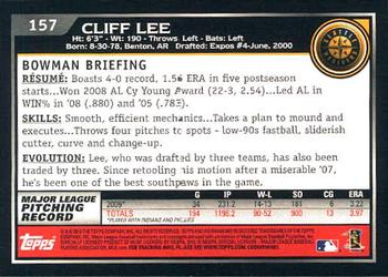 2010 Bowman - Gold #157 Cliff Lee Back