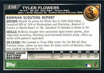 2010 Bowman - Gold #210 Tyler Flowers Back
