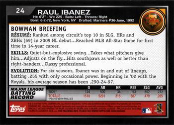 2010 Bowman - Gold #24 Raul Ibanez Back