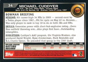 2010 Bowman - Gold #34 Michael Cuddyer Back