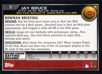 2010 Bowman - Gold #3 Jay Bruce Back