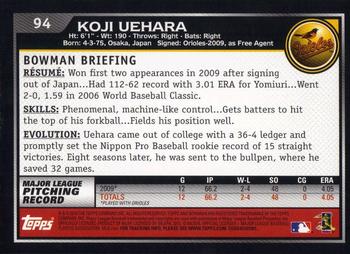 2010 Bowman - Gold #94 Koji Uehara Back