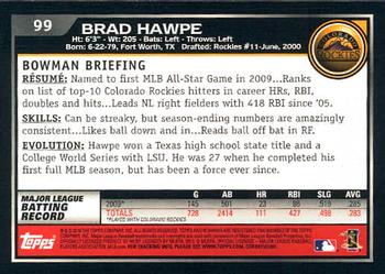 2010 Bowman - Gold #99 Brad Hawpe Back