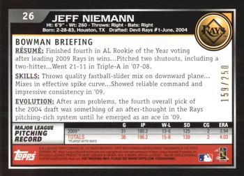 2010 Bowman - Orange #26 Jeff Niemann Back