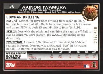 2010 Bowman - Orange #36 Akinori Iwamura Back