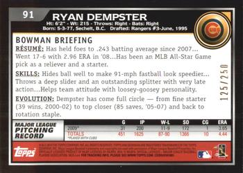 2010 Bowman - Orange #91 Ryan Dempster Back