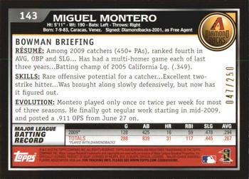 2010 Bowman - Orange #143 Miguel Montero Back
