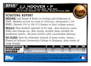 2010 Bowman Chrome - Prospects Black #BP45 J.J. Hoover Back