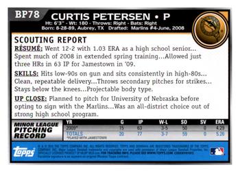2010 Bowman Chrome - Prospects Black #BP78 Curtis Petersen Back