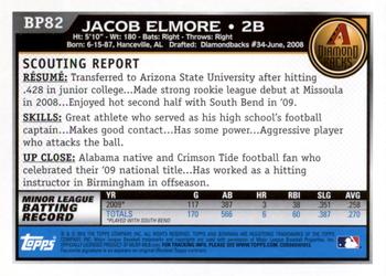 2010 Bowman Chrome - Prospects Black #BP82 Jacob Elmore Back