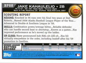 2010 Bowman Chrome - Prospects Black #BP88 Jake Kahaulelio Back