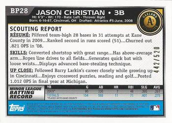 2010 Bowman - Prospects Blue #BP28 Jason Christian Back